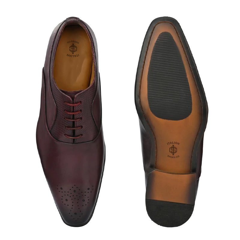 Classic Pure Leather Textured Formal Oxford Shoes