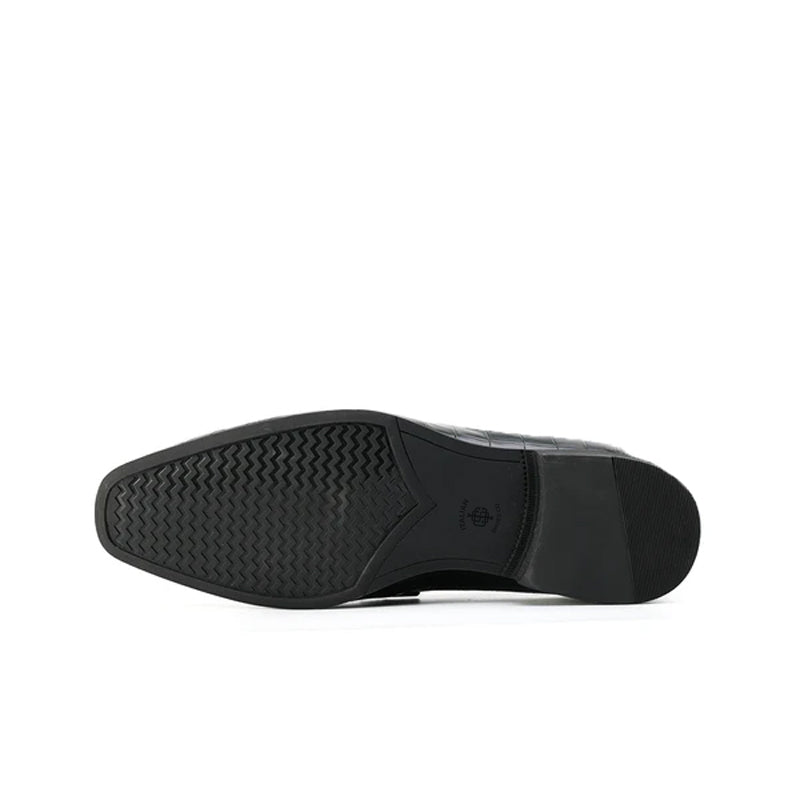 Men Horsebit Croc Effect Slip-On Shoes