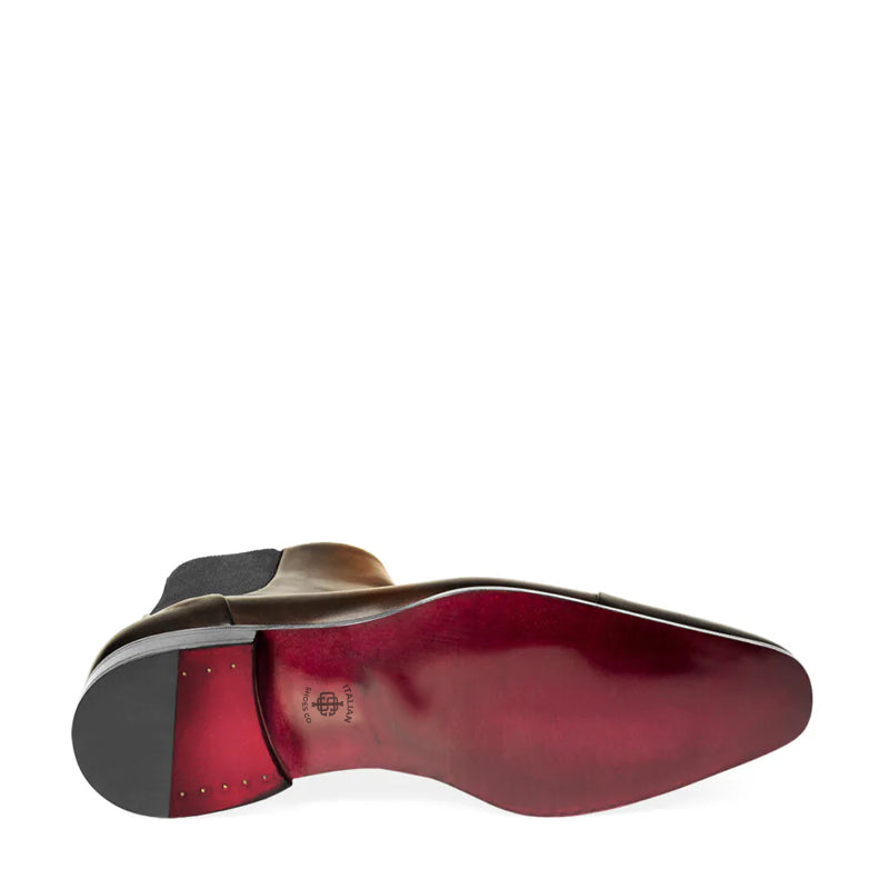 Polished Shiny Leather Cap-Toe Chelsea Boots