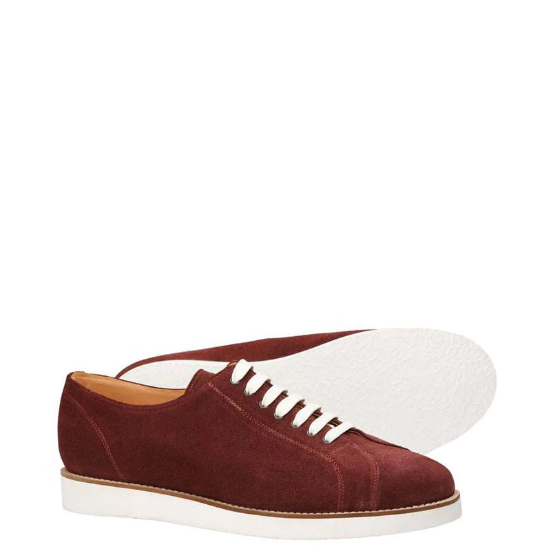 Classic Suede Lace-Up Burgundy Sneaker