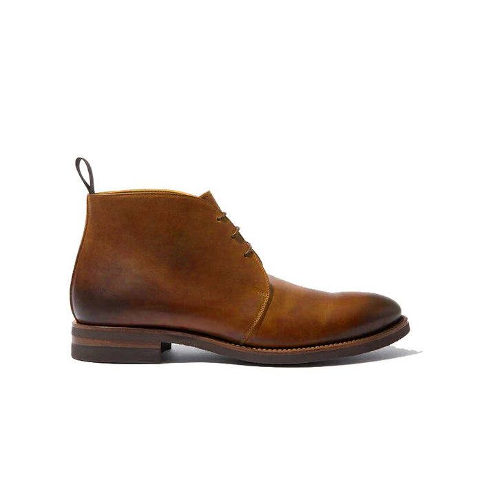 Derby Tan Brown Leather Chukka Ankle Boots
