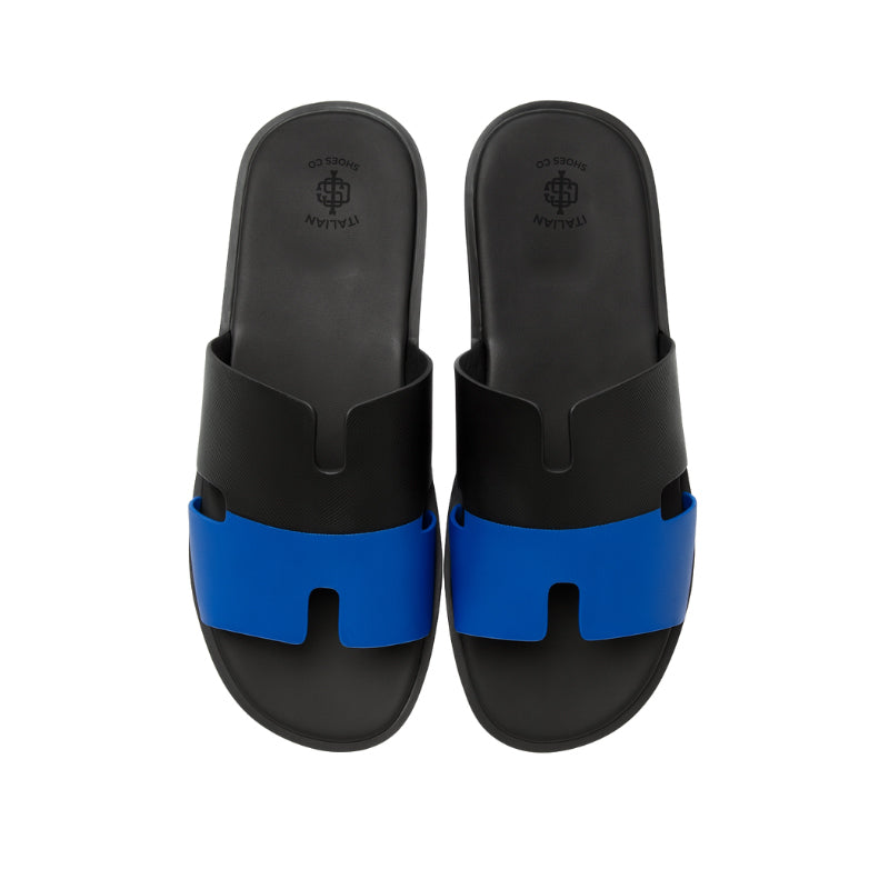 Luxury Dual Shade Black & Blue H Style Slipper