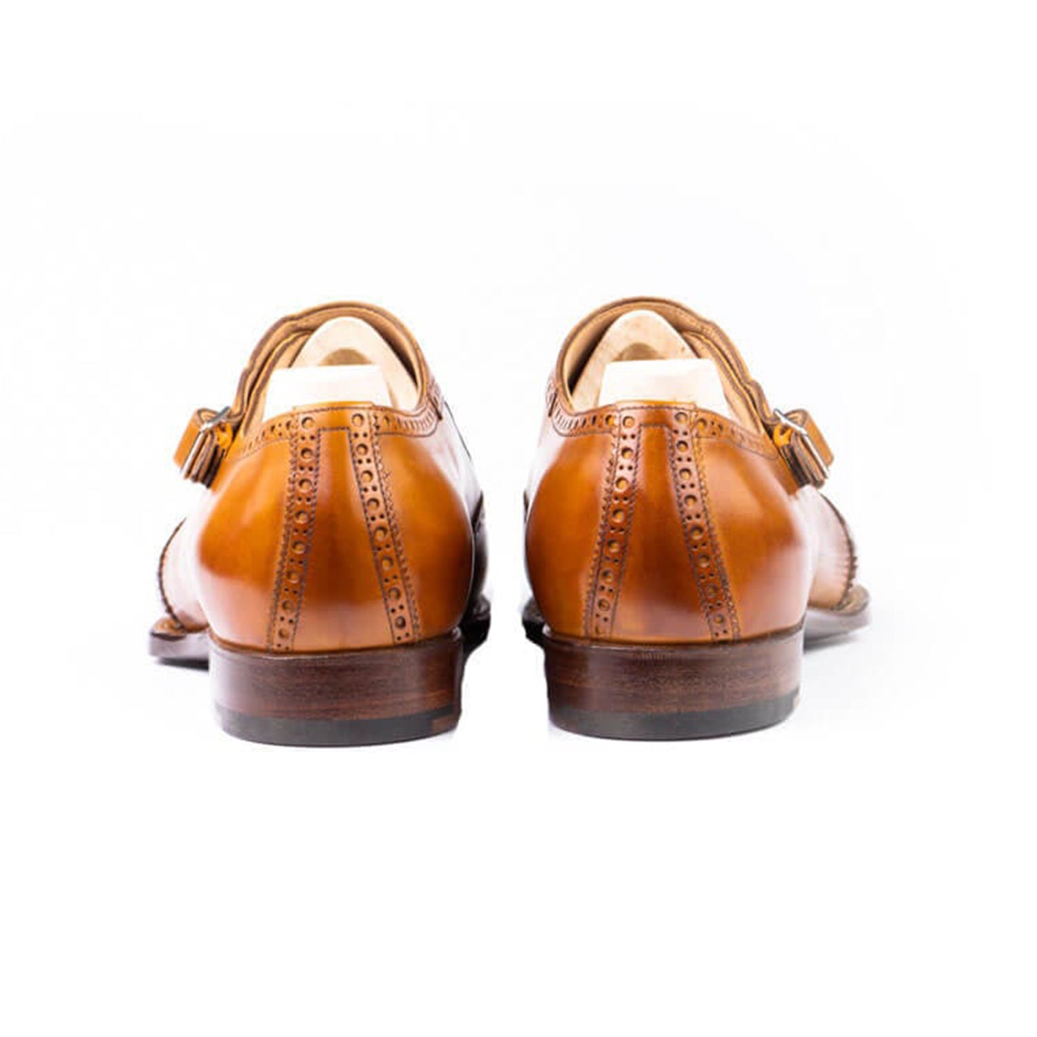 Classic Shiny Leather Single Monk Straps Shoe