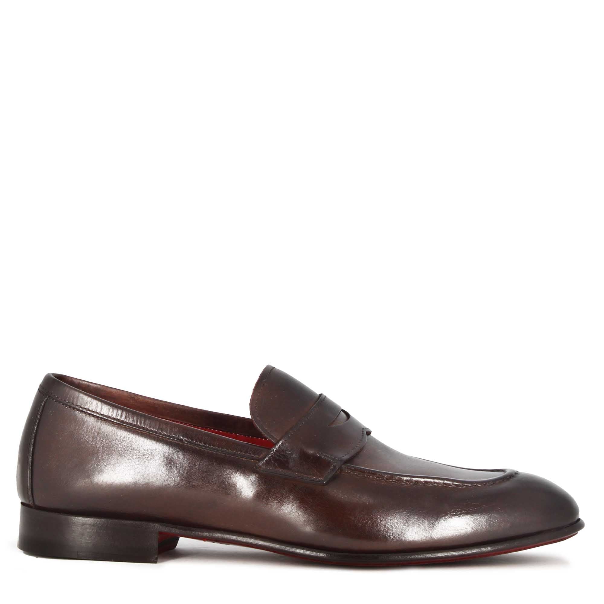 Classic Dark Brown Leather moccasin