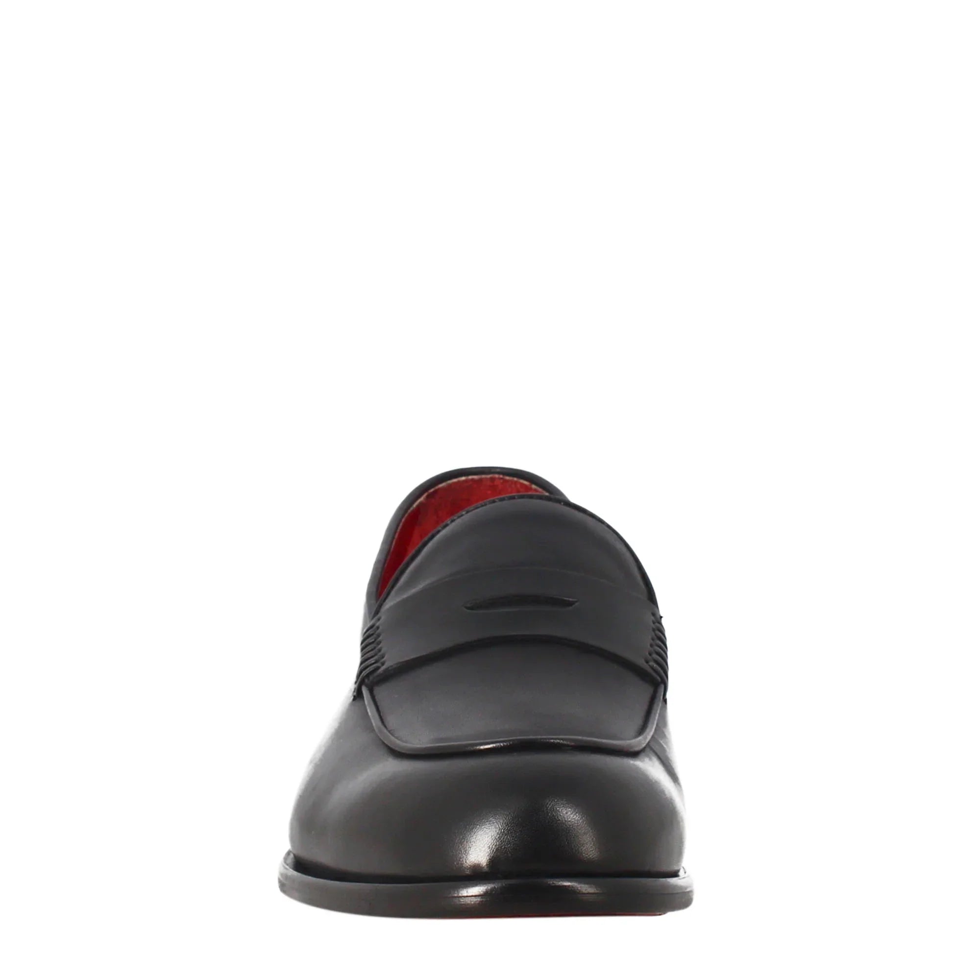 Luxury Slip-on Black moccasin with Stacked Heel