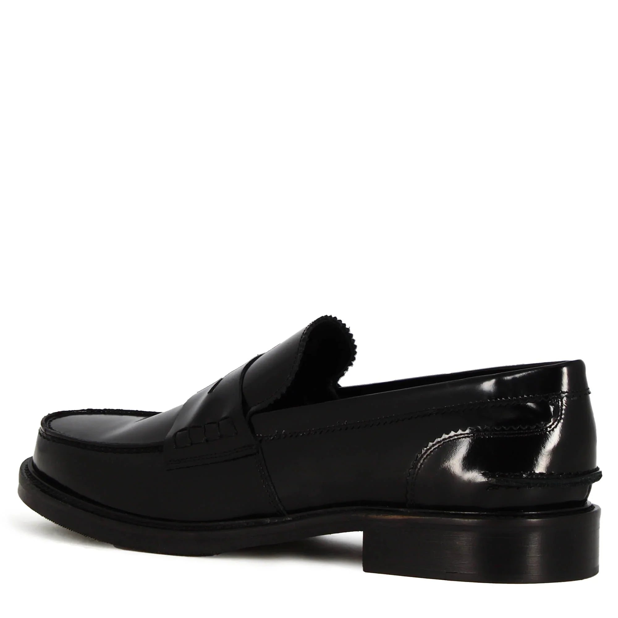 Classic Shiny Black Leather Moccasin