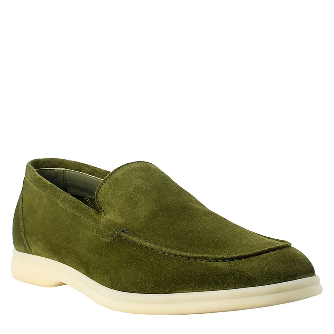 Green Unlined Moccasin in Suede