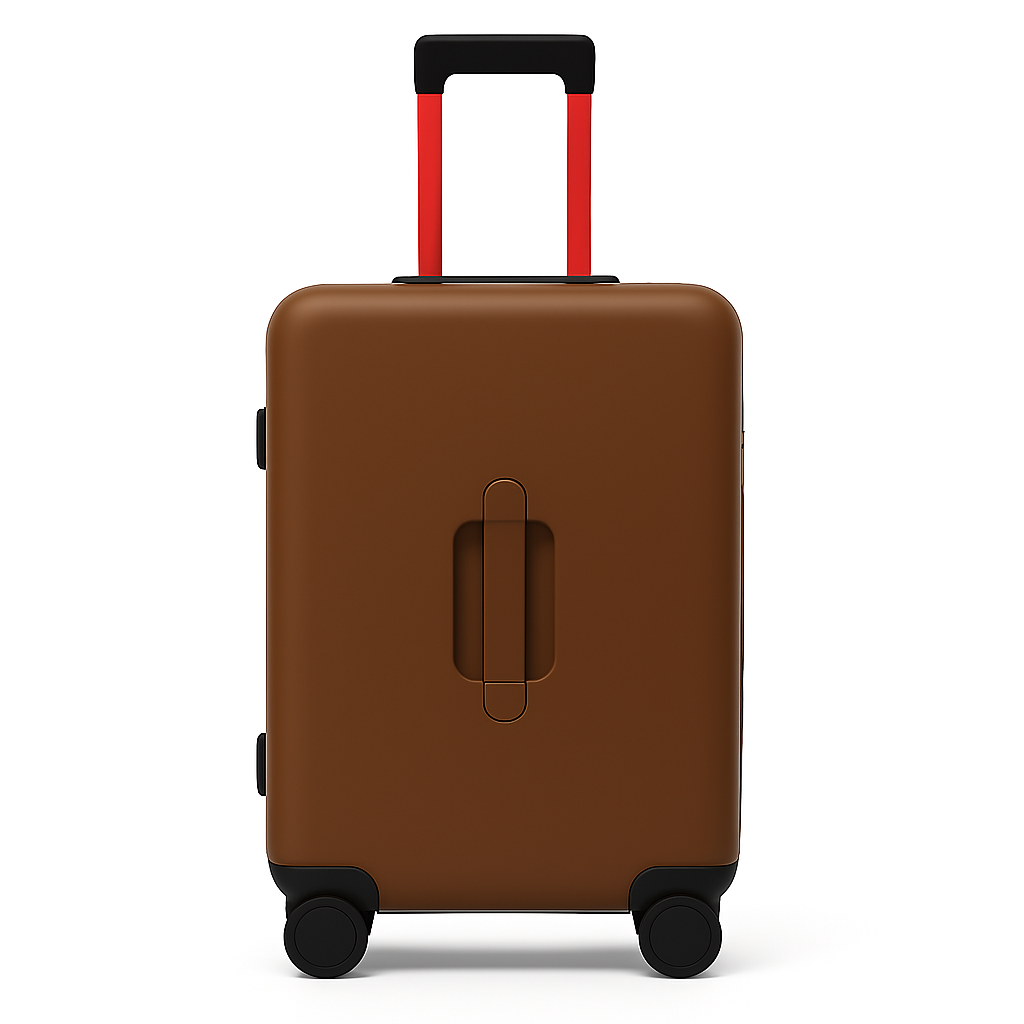 Luxury Wide Tan Trolley Luggage Bag