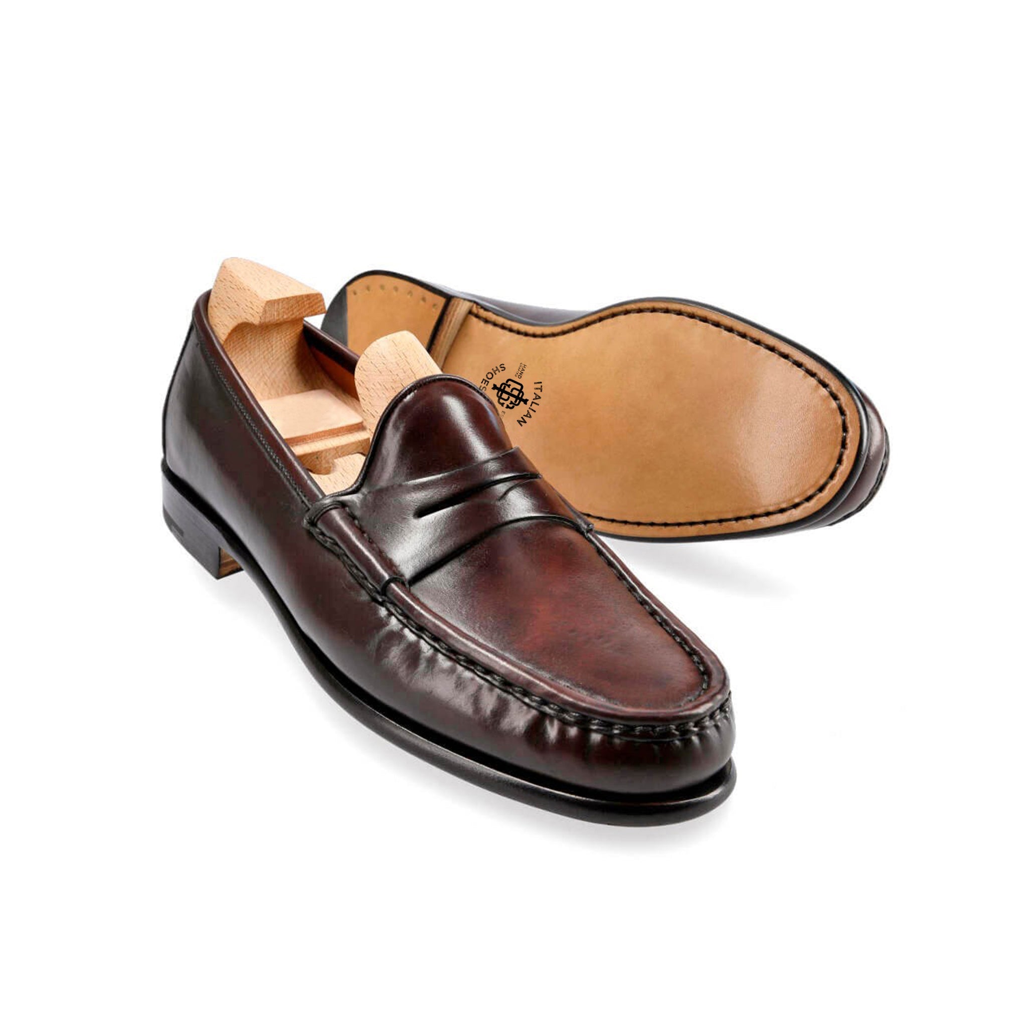 Burgundy Penny Men's Loafers