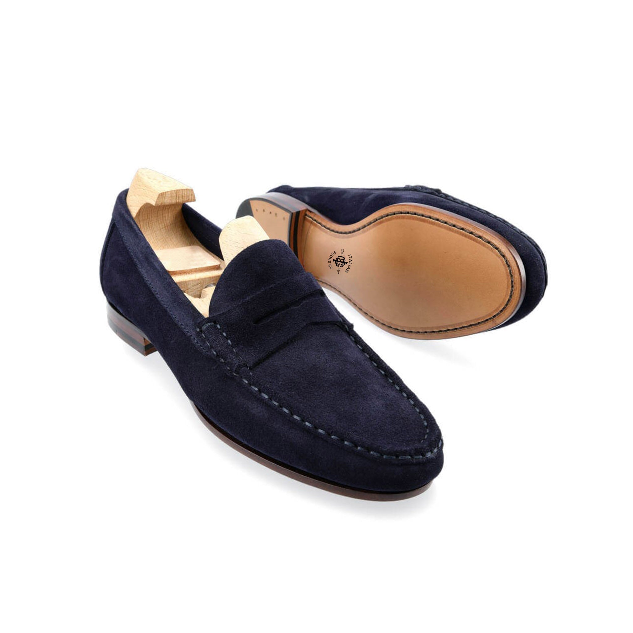 Bastille Navy Penny Loafers