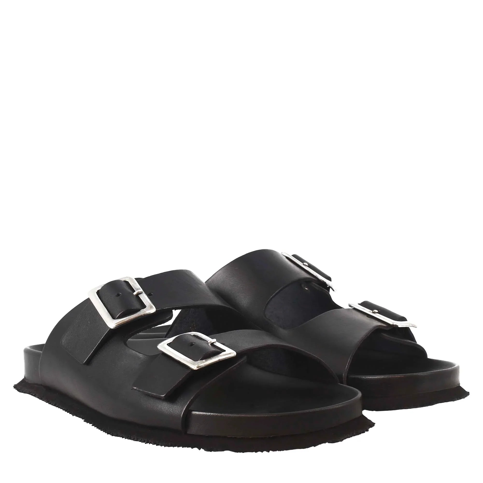 Black Double Buckle Sandals