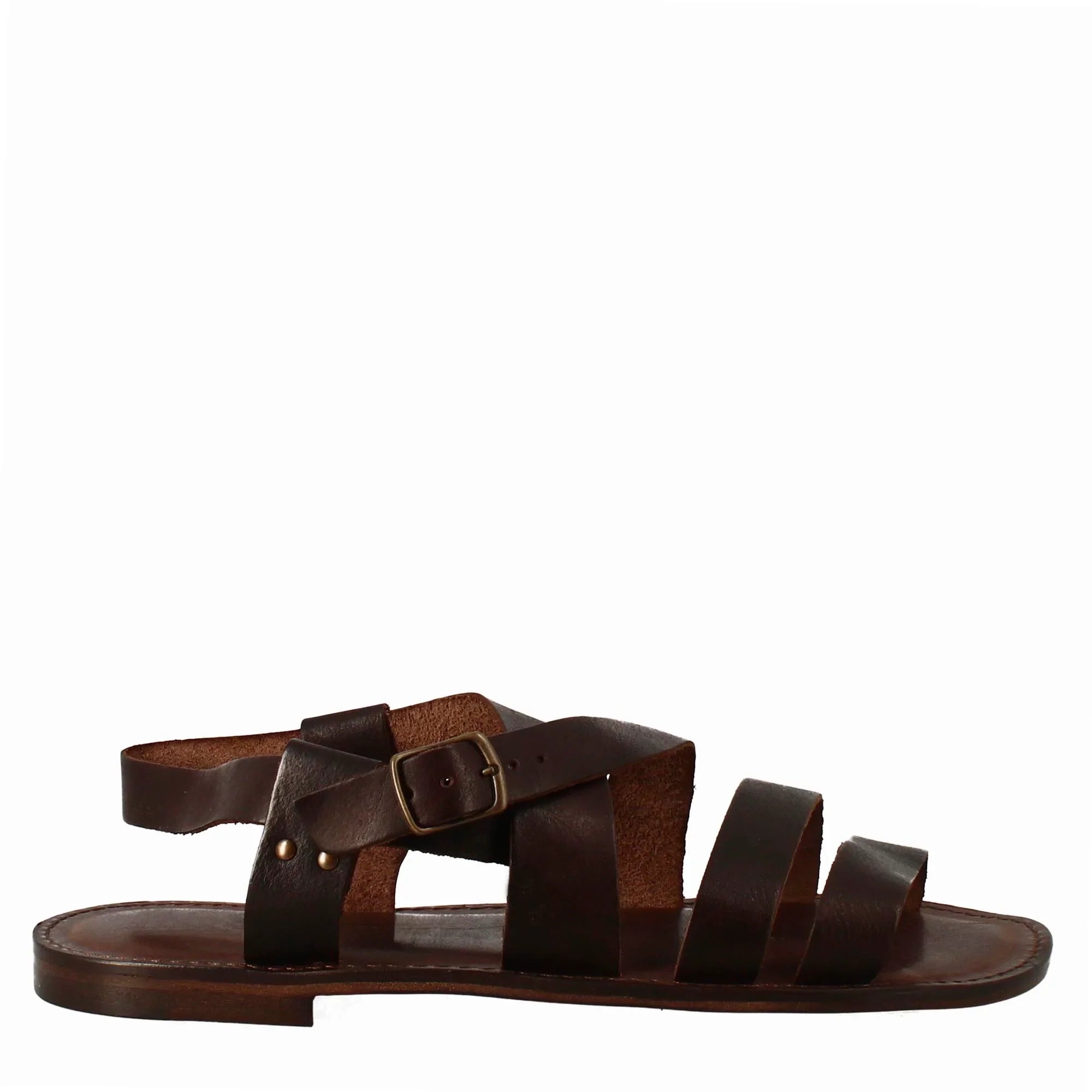 Brown Leather Gladiator Sandals for Men