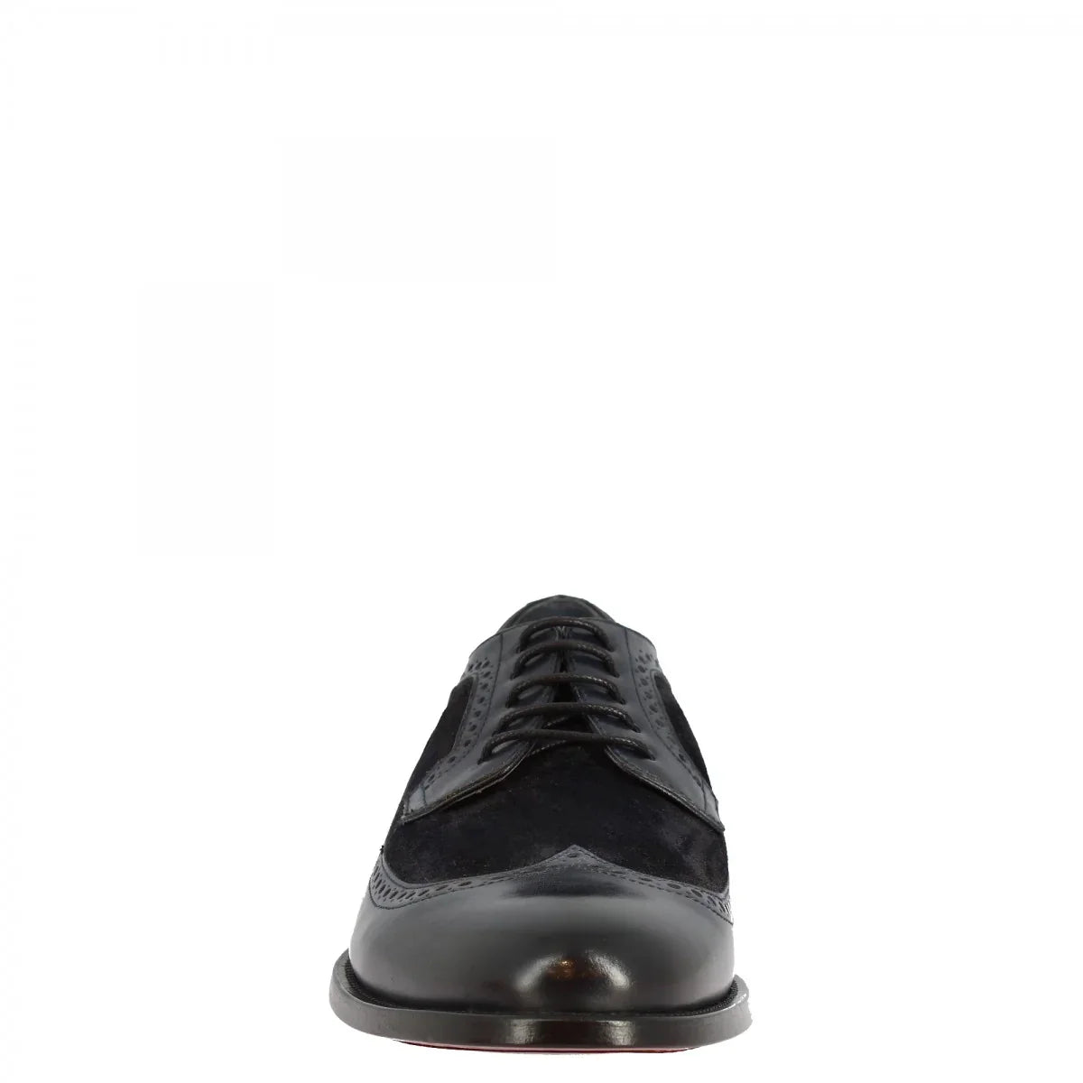 Blue calf and suede half brogues shoes