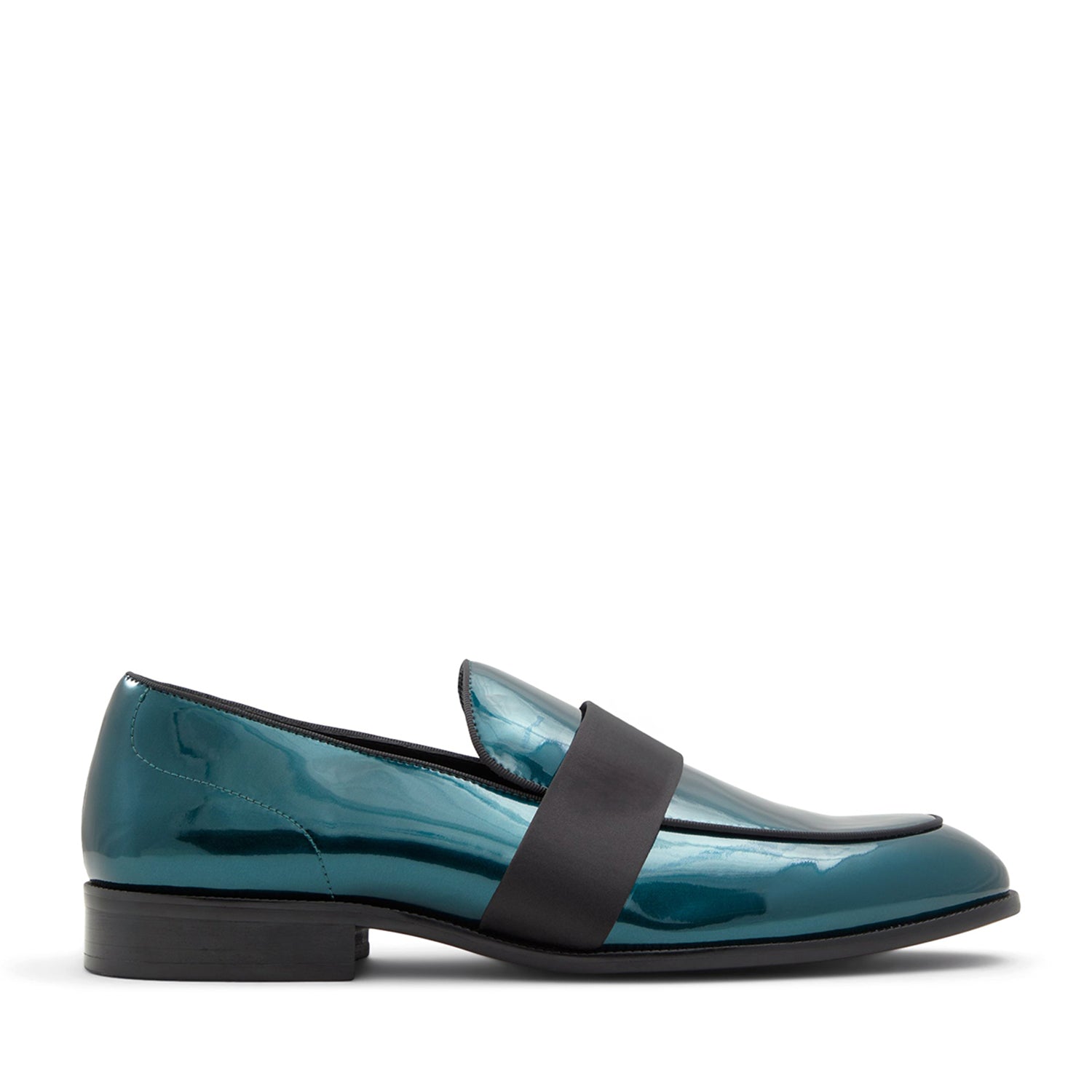 Turquoise Black Strap Loafers