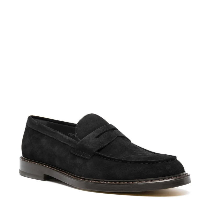Classic Suede Leather Black Loafer For Men