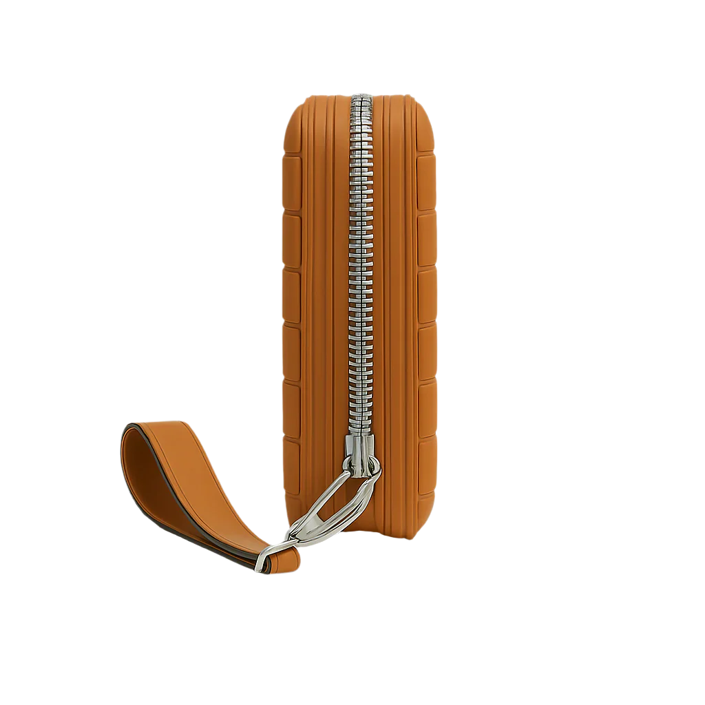 Croco Brown Textured Around Zip Wallet