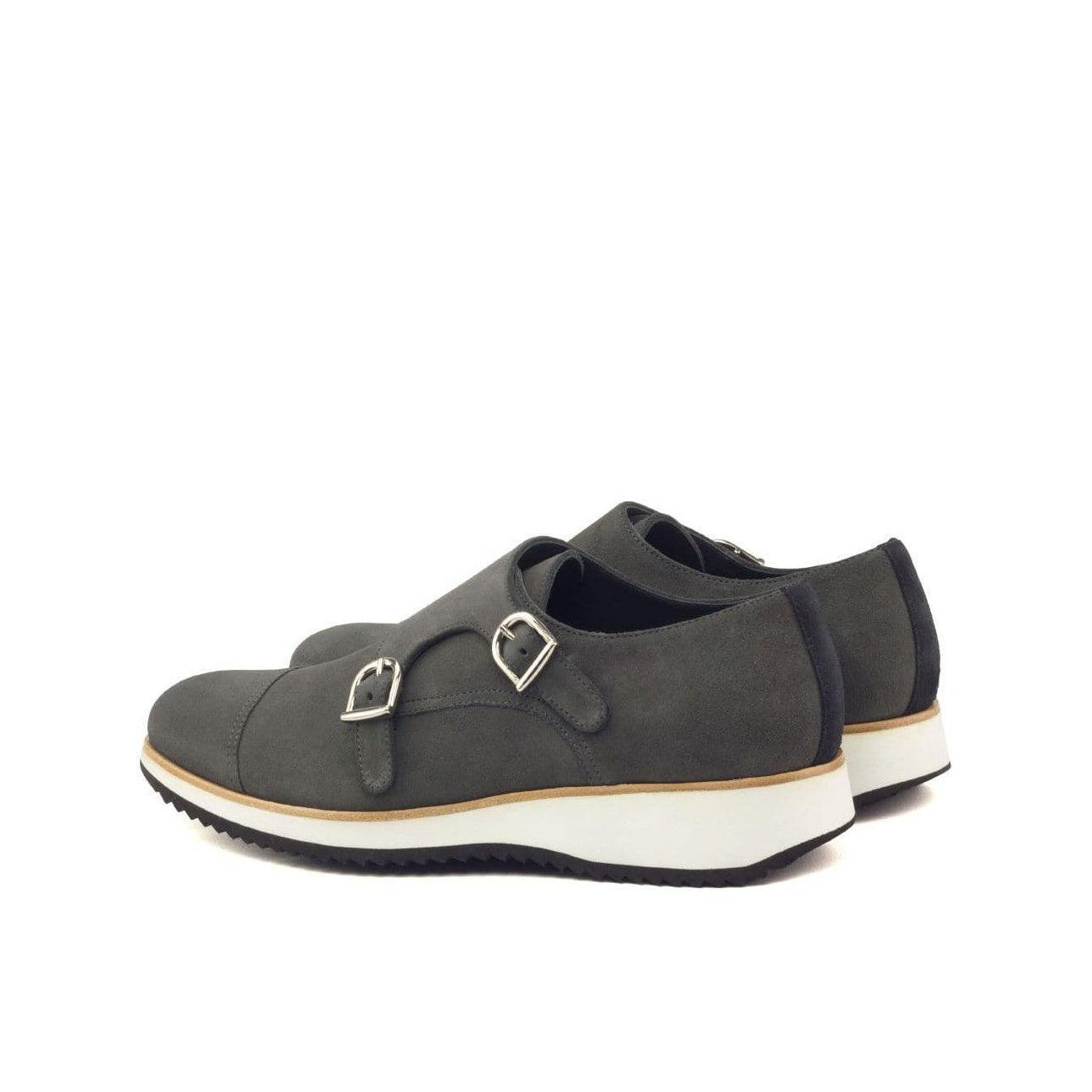 Stately Straps Double Monk Shoe Grey