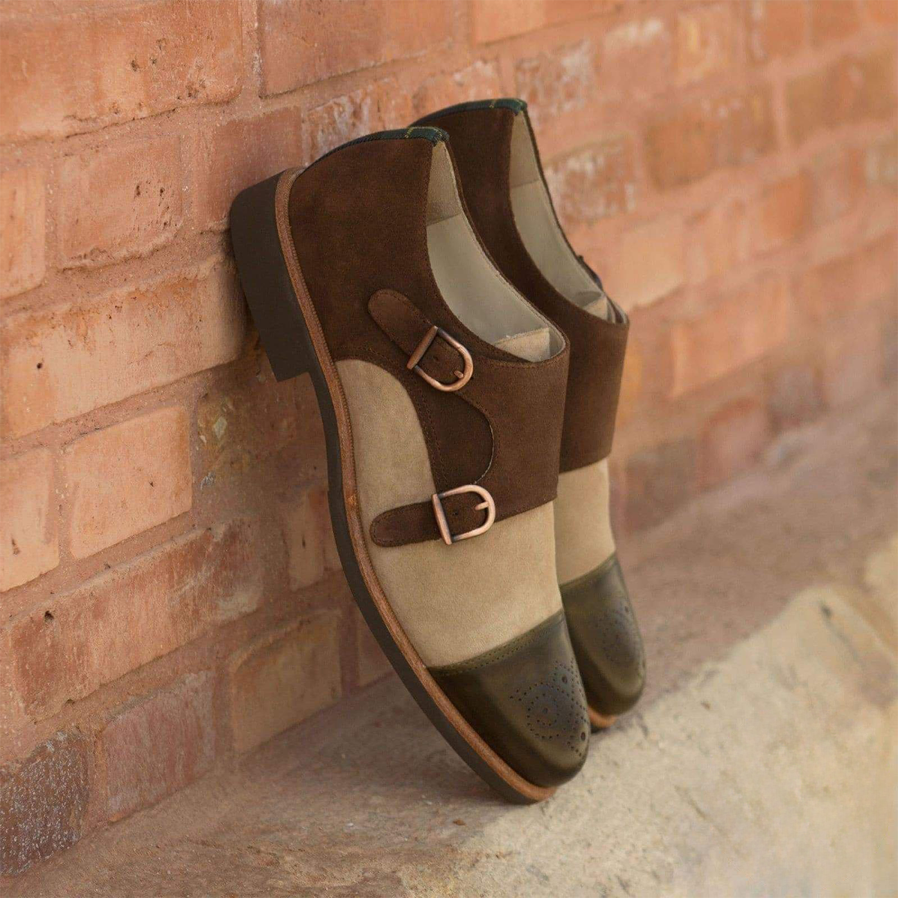 Elite Echo Double Monk Shoe Brown