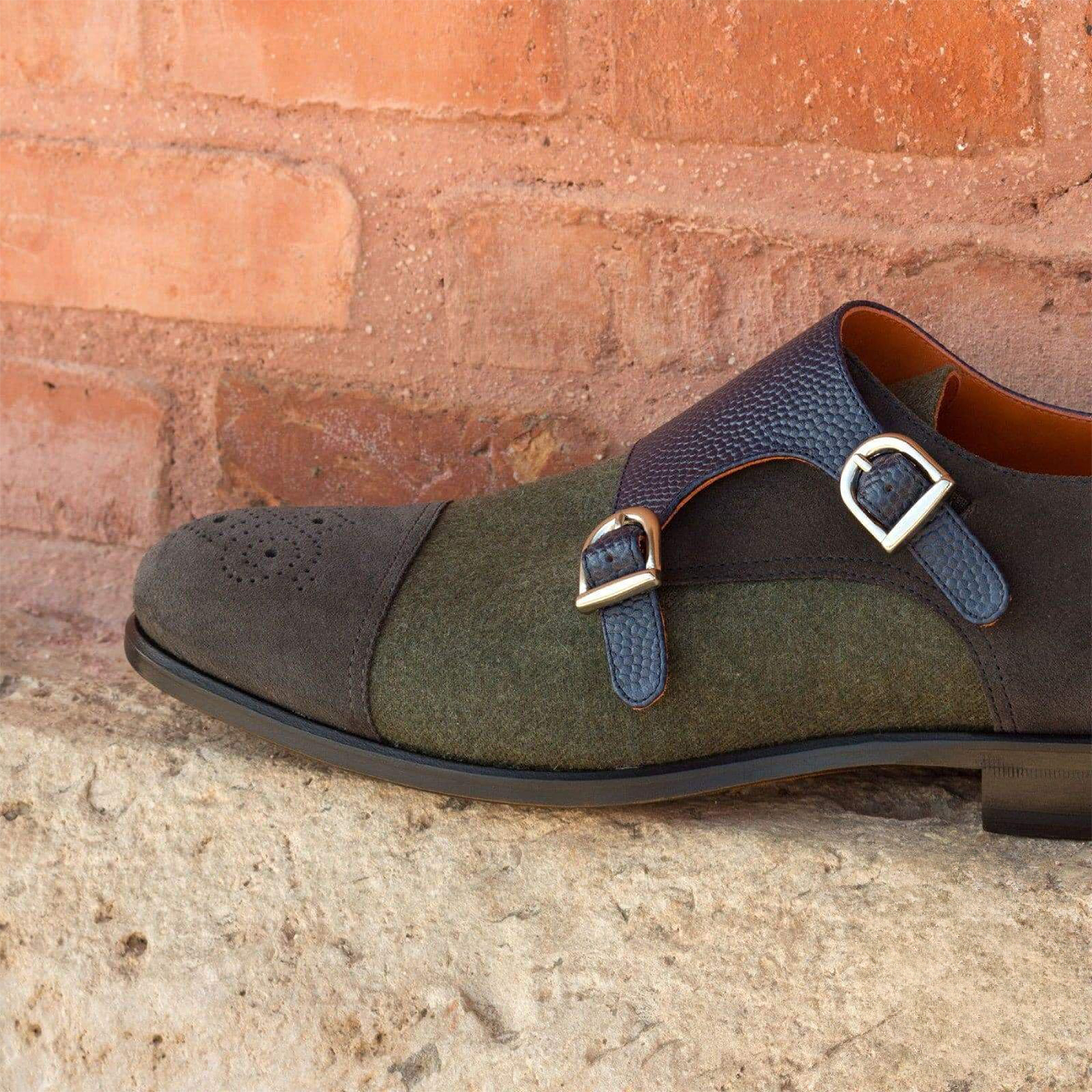 Posh Pairing Double Monk Shoe Green