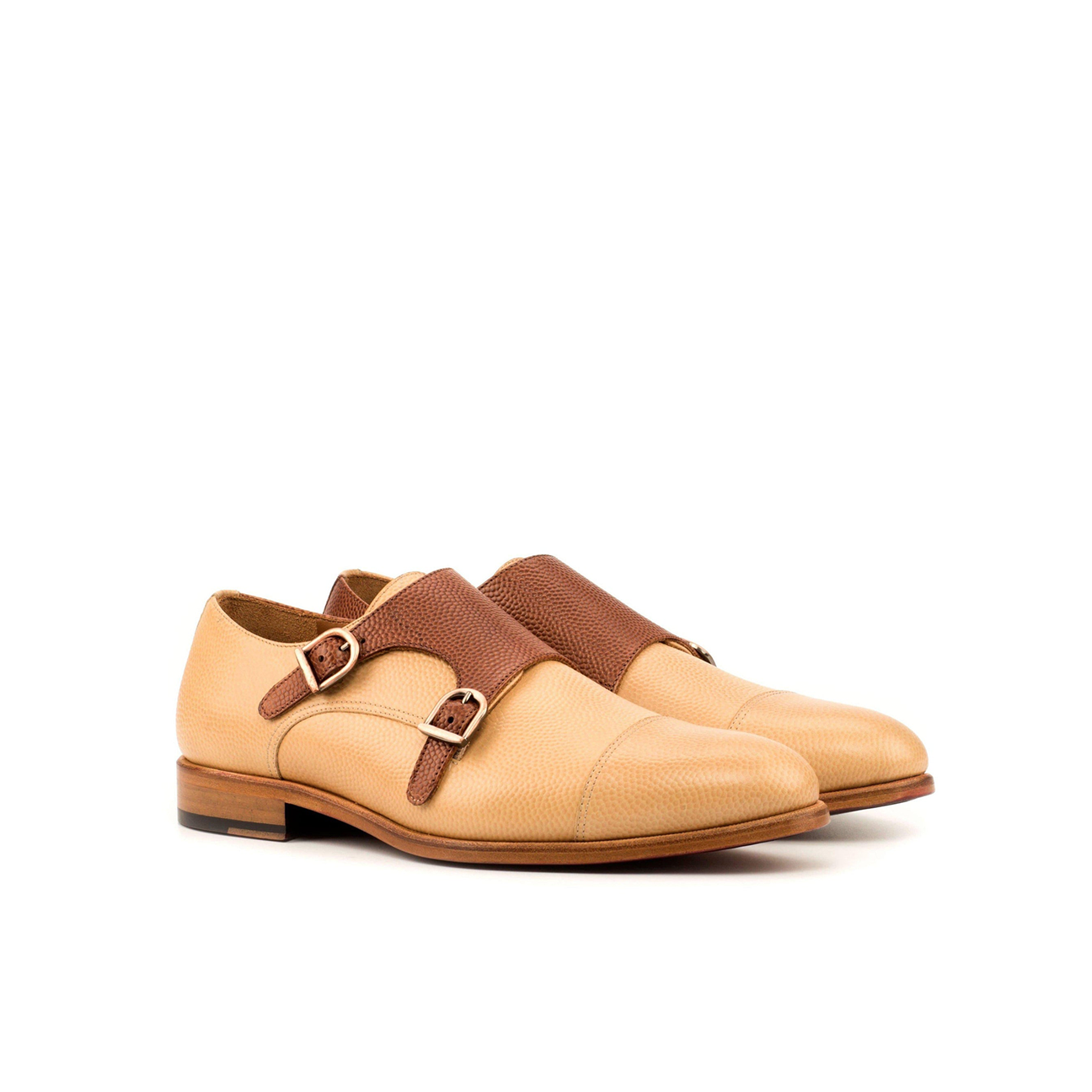 Urban Unisons Double Monk Shoe Brown