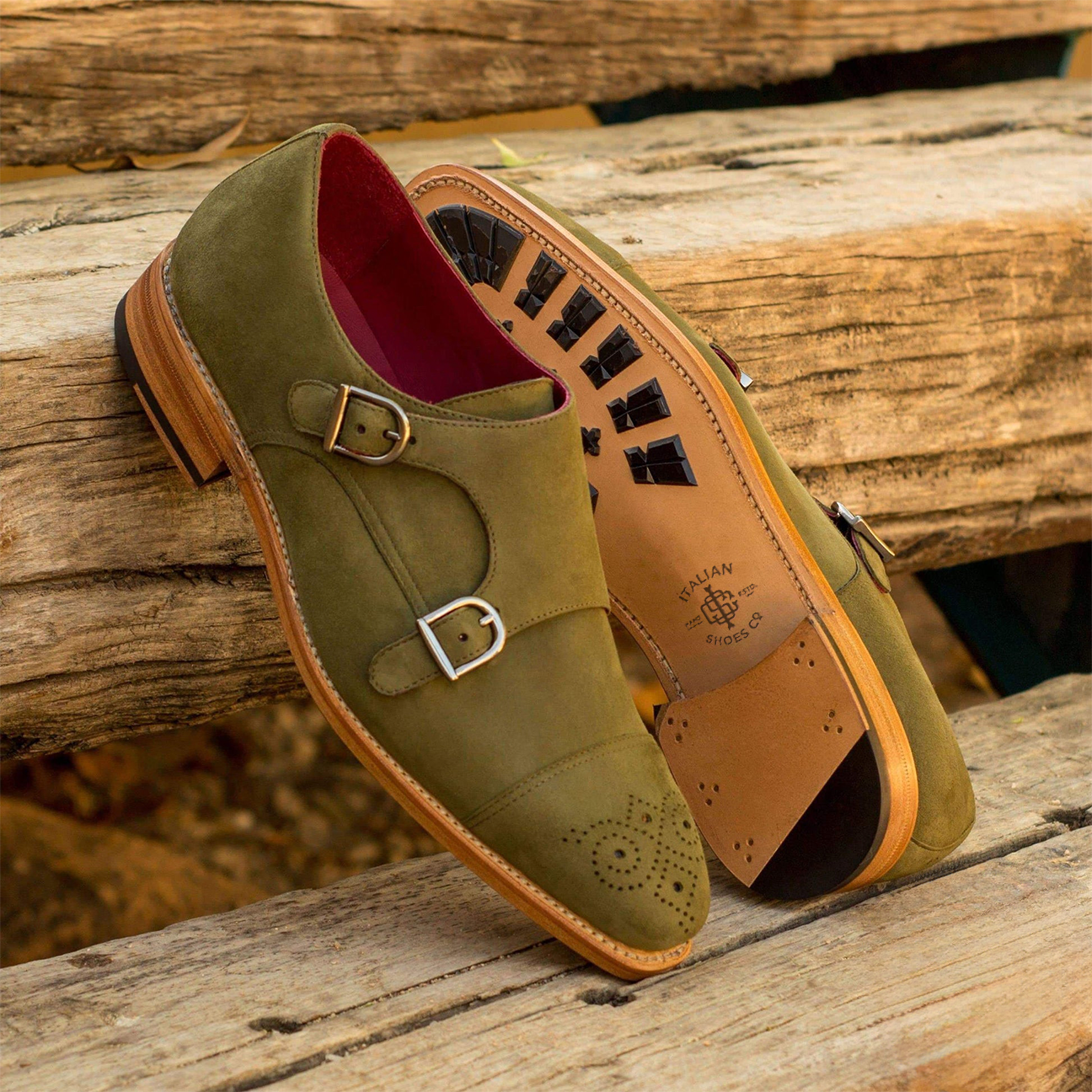 Svelte Sartorials Double Monk Shoe Green