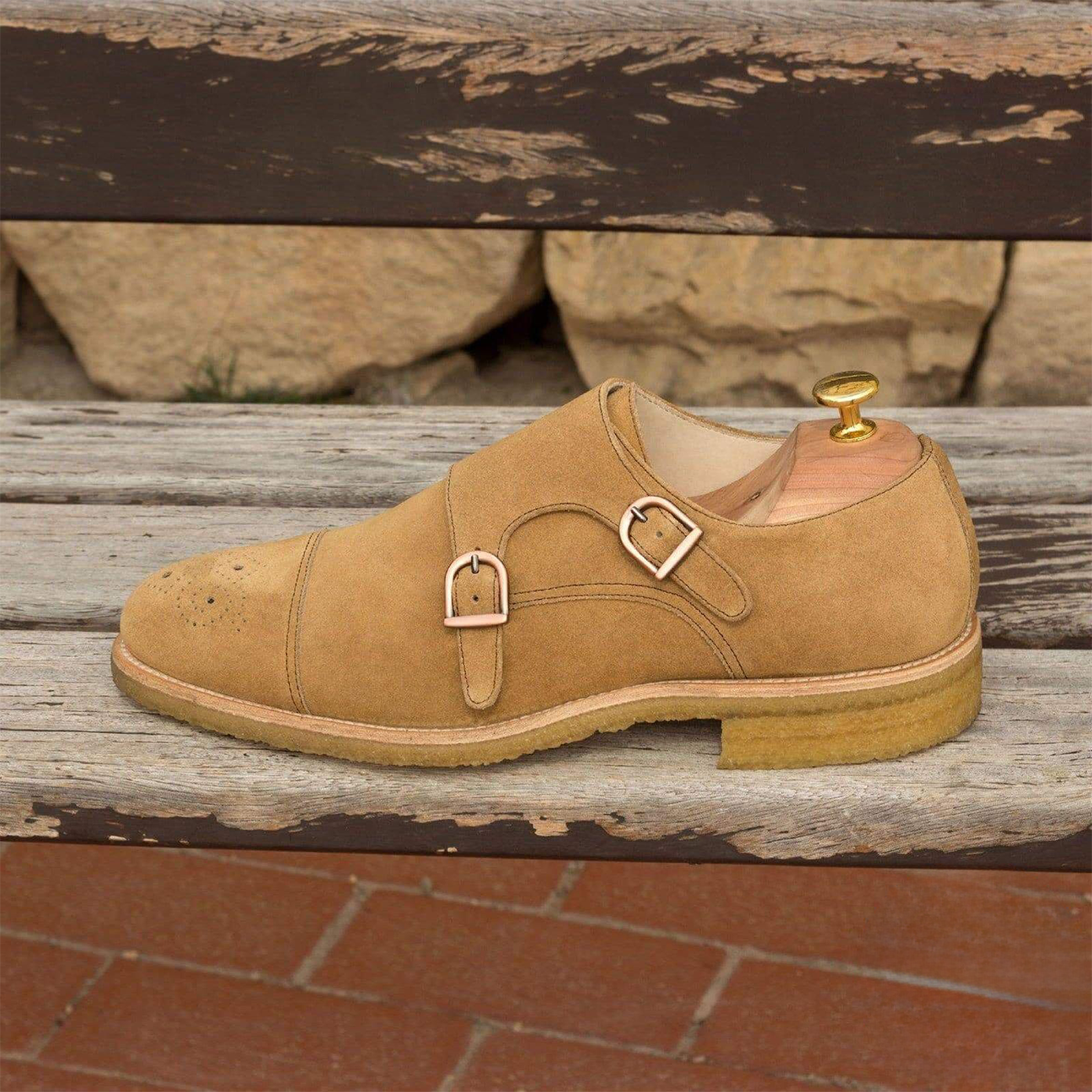 Modish Monks Double Monk Shoes Tan