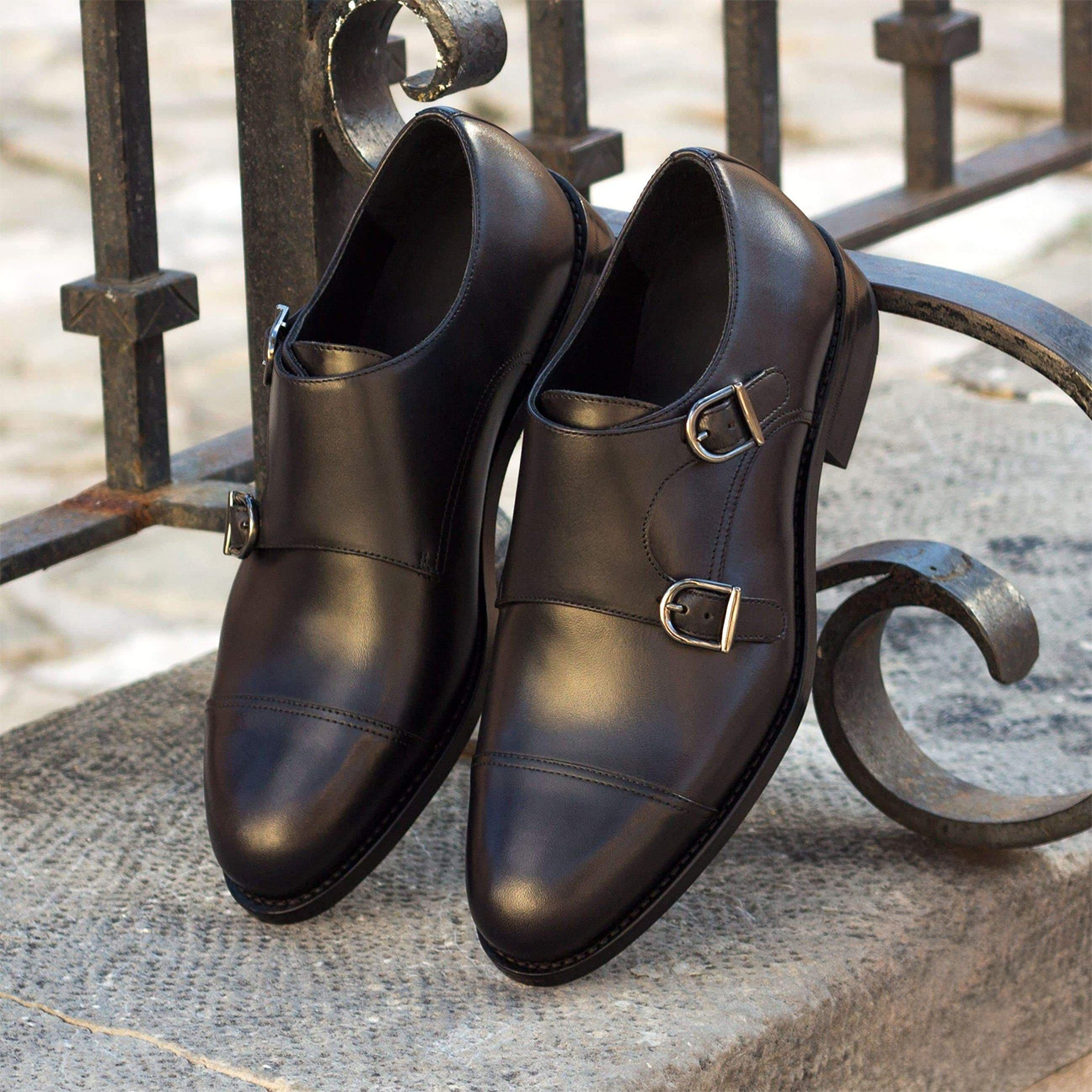 Swagger Strides Double Monk Shoe Black