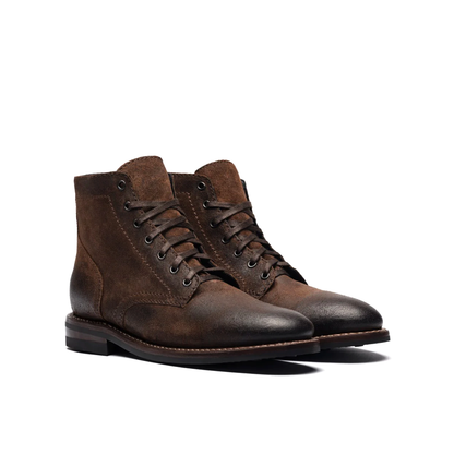 Men Suede Leather High-Top Biker Ankle Boots