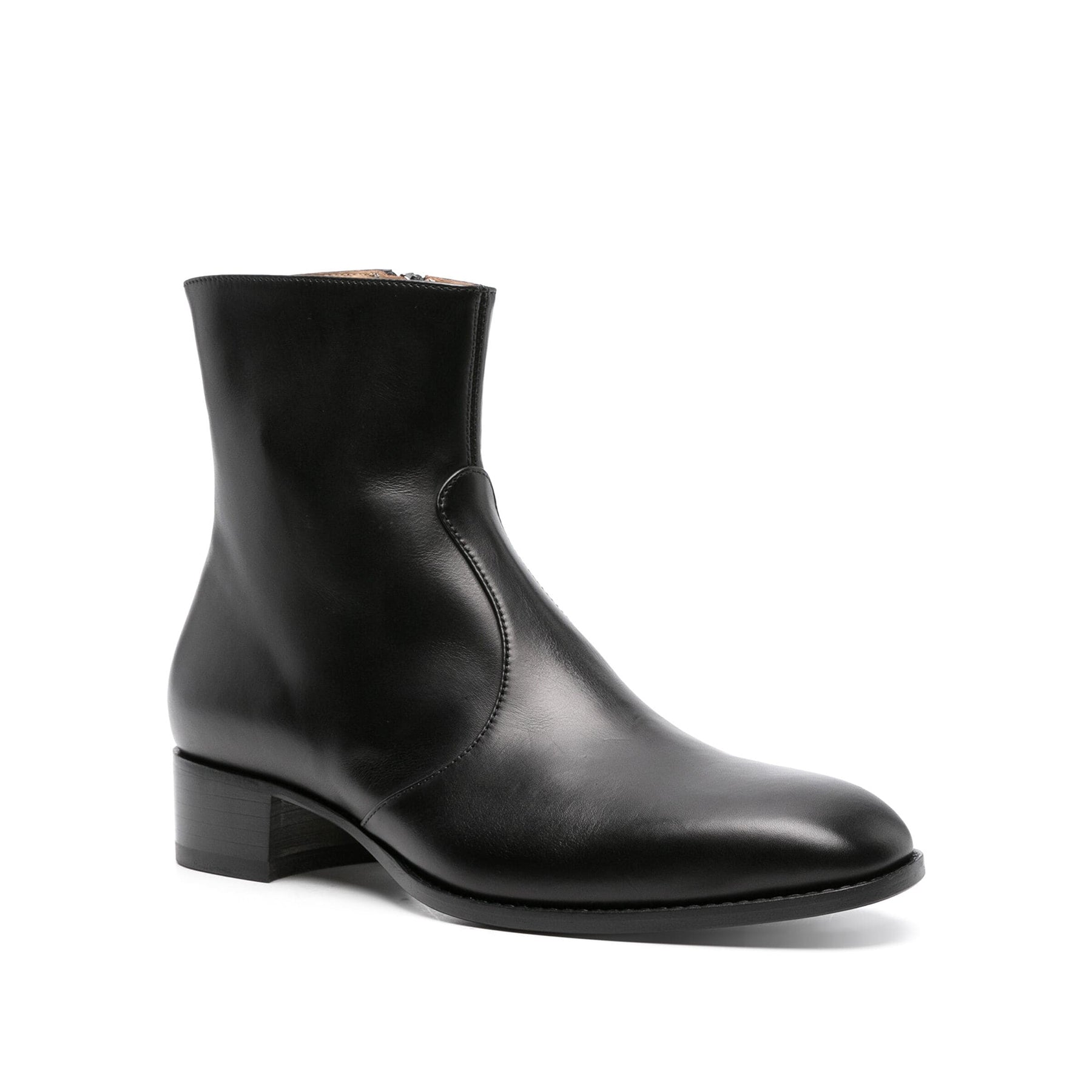 Baker Black Leather Cuban  Boots