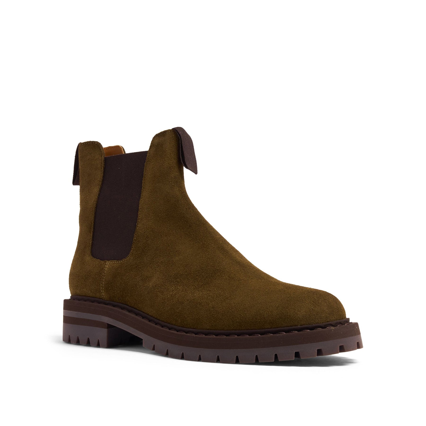 Round Toe Suede Chelsea Boots
