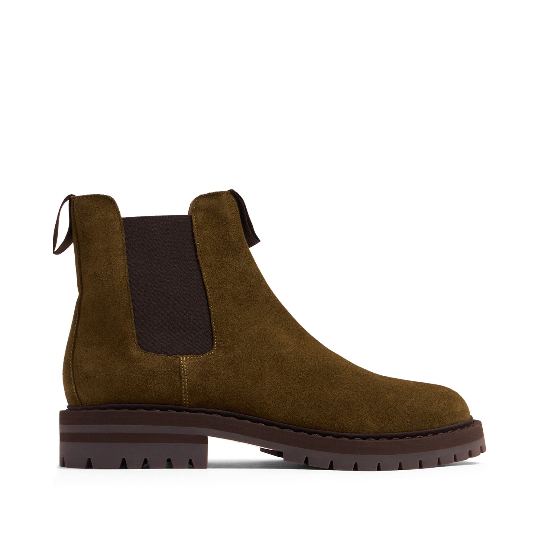Round Toe Suede Chelsea Boots