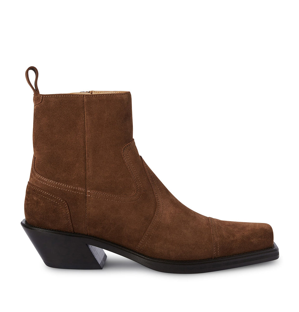 Cowboy Suede Ankle Boots