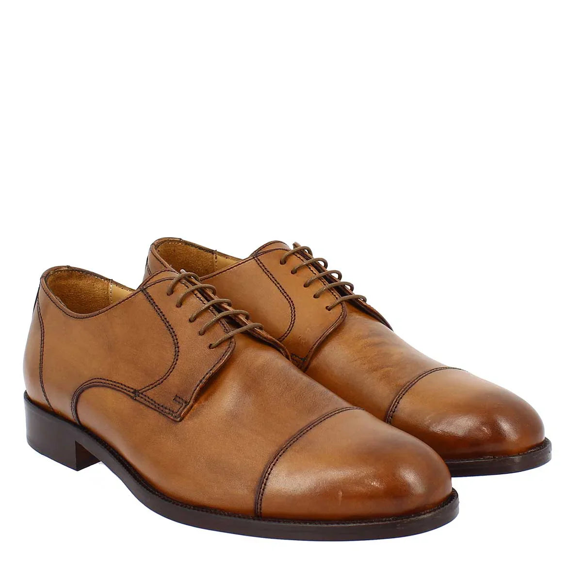 Brown Derby Lace-Up Shoes