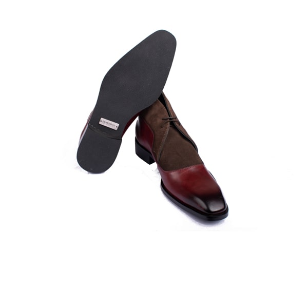 Derby Ankle Burgundy Leather Boots