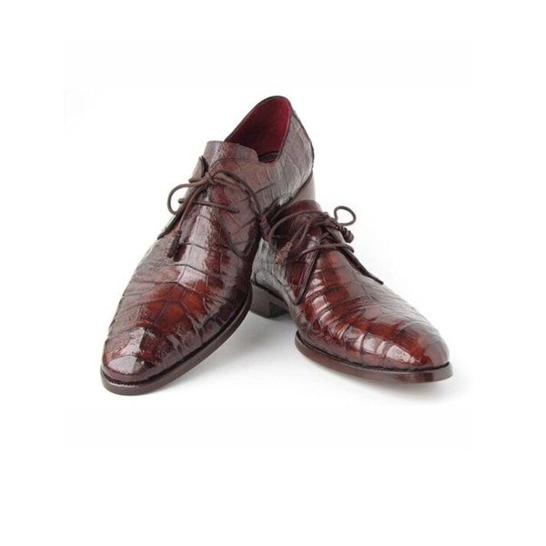 Derby Blucher Genuine Dark Brown Leather Hand polish Shoes