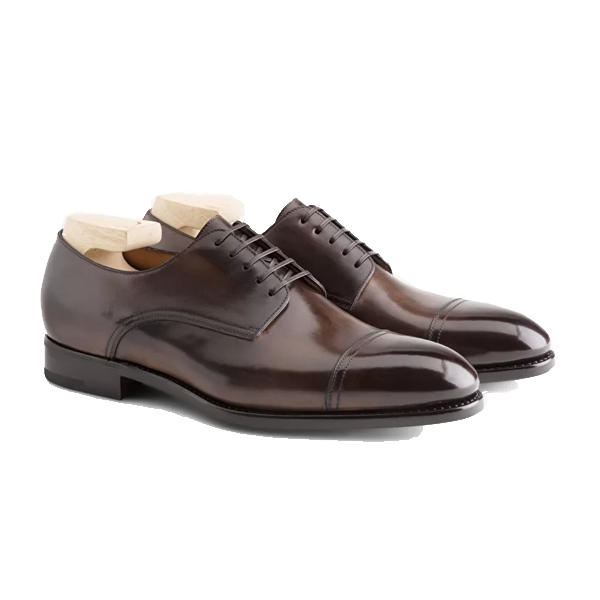 Derby Blucher Shade Brown Leather Shoes