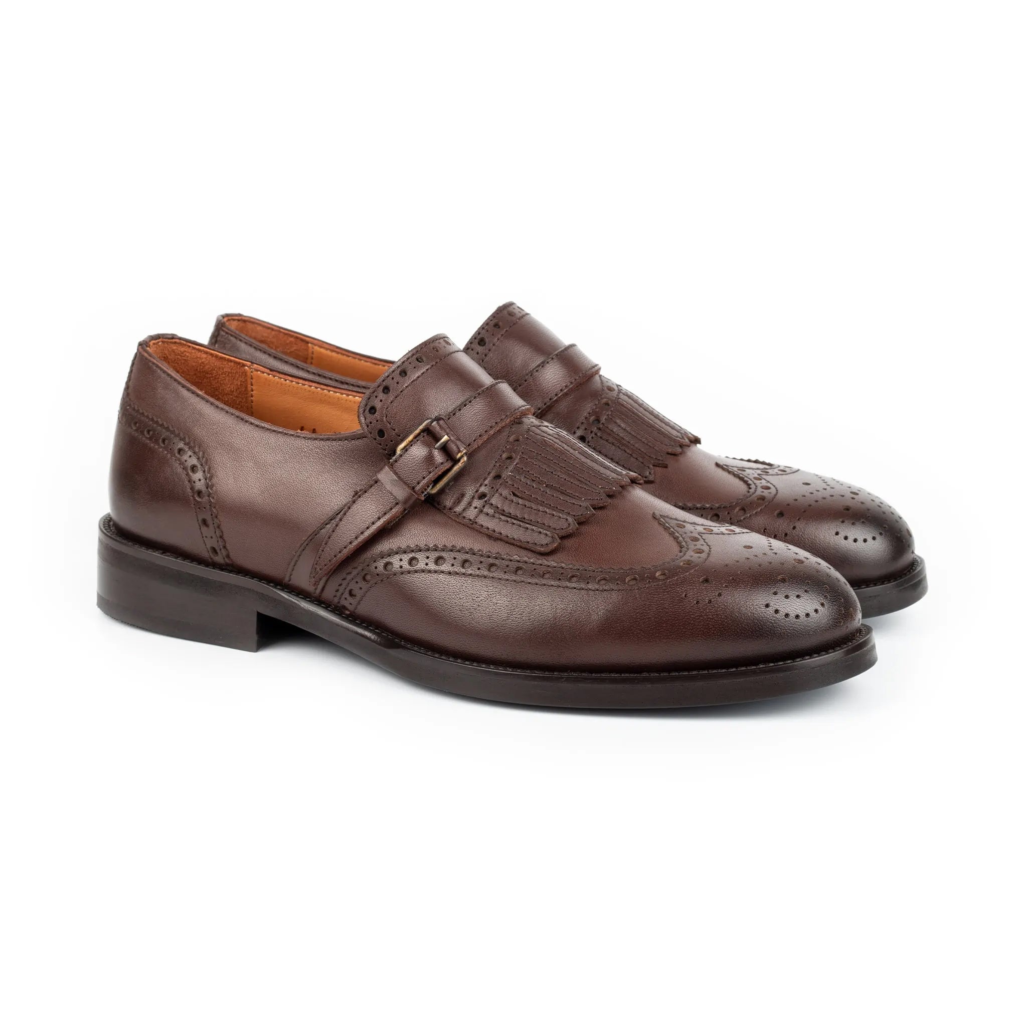 Chestnut Single Monk Strap Men's Shoes