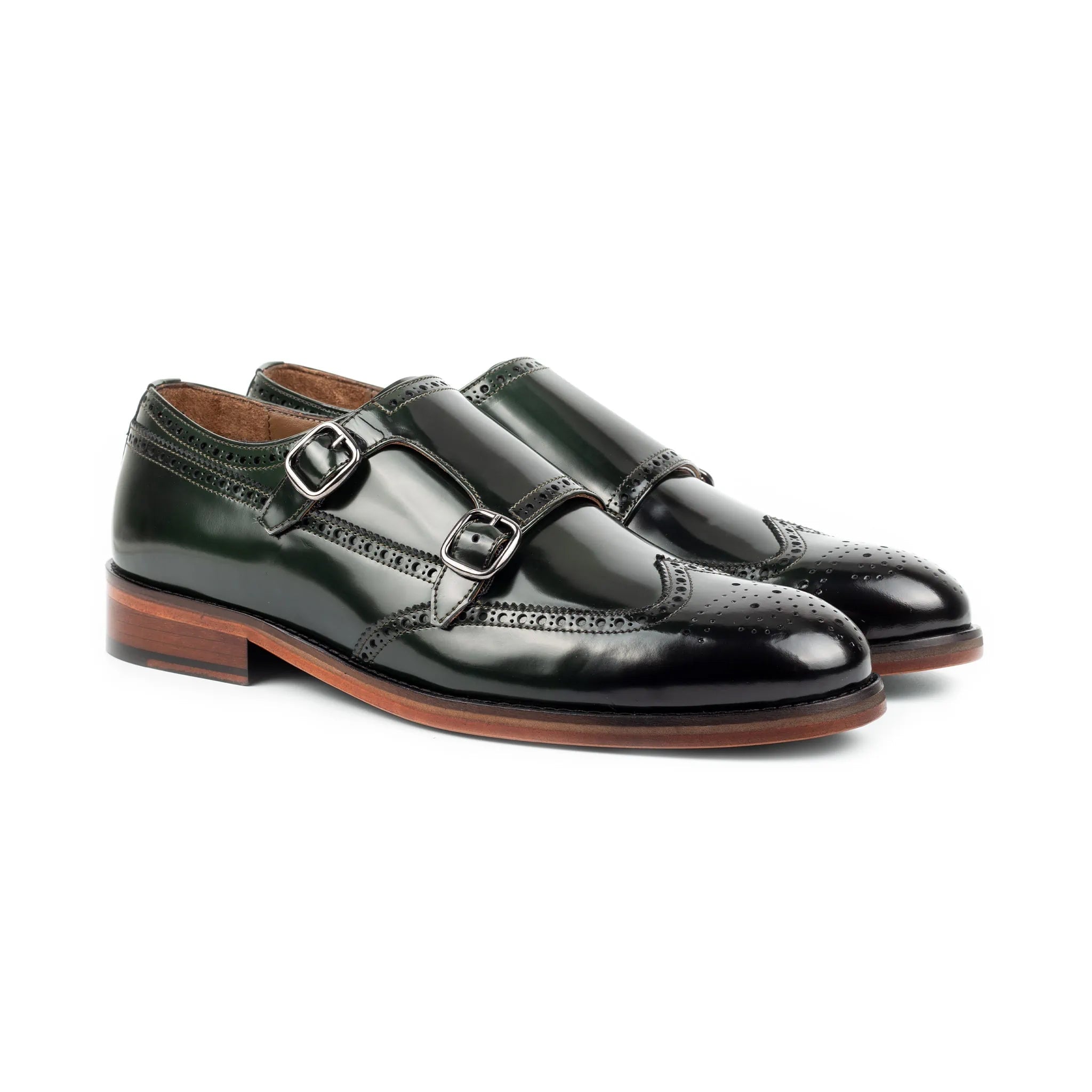 Coal Handcrafted Double Monk Strap Men's Shoes