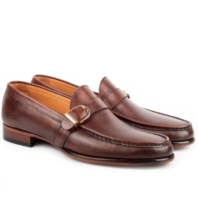 Enzo Brown Single Monk Strap Shoe