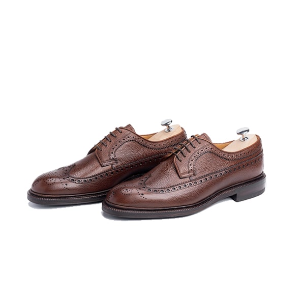 Wingtip Derby Dark Brown Leather Shoes