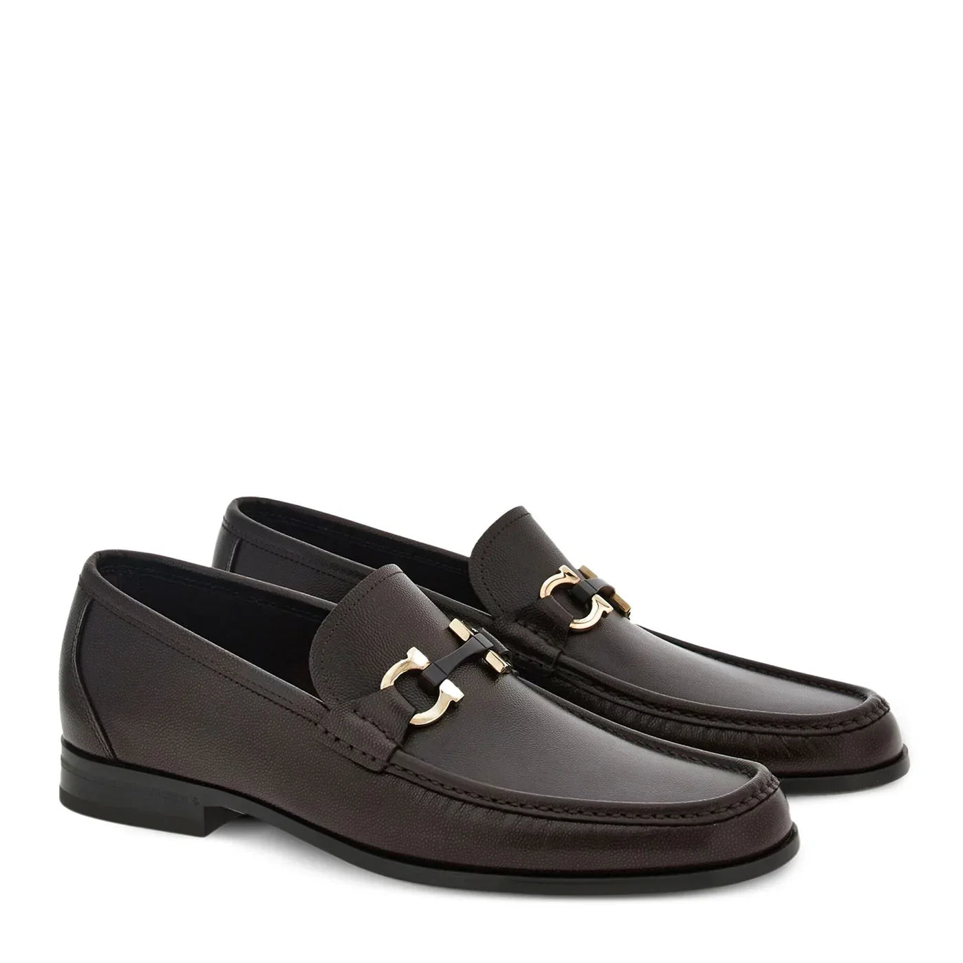 Classic Leather Horsebit-Buckled Dark Brown Loafer for Men