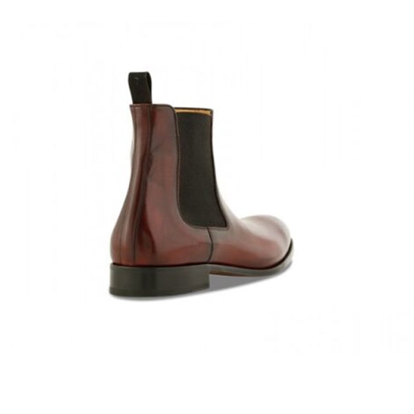Classic Chelsea Round Toe Burgundy Boots