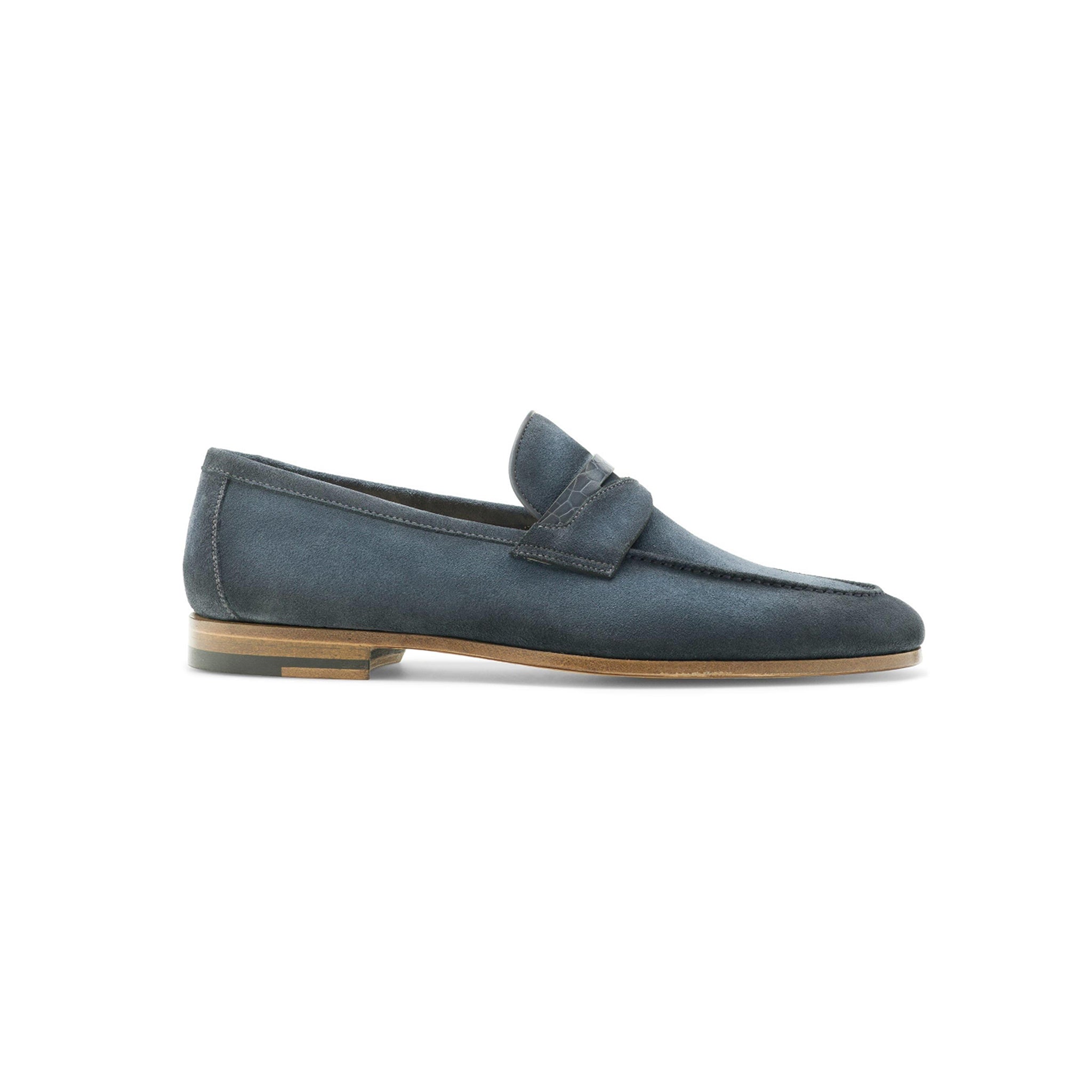 Navy suede  Utilizes Classic Penny Loafer