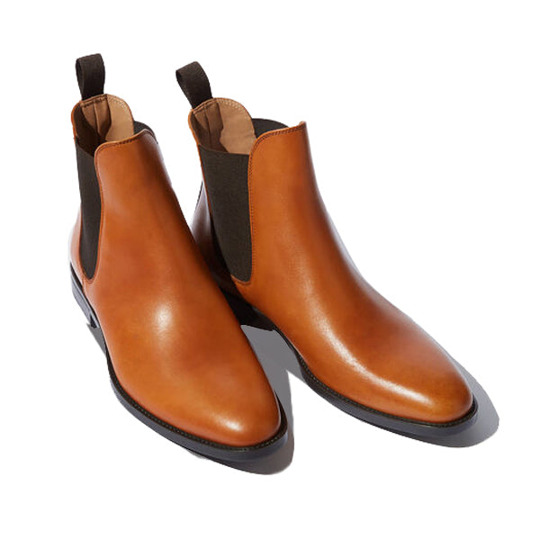Classic Chelsea Round Toe Light Brown Boots