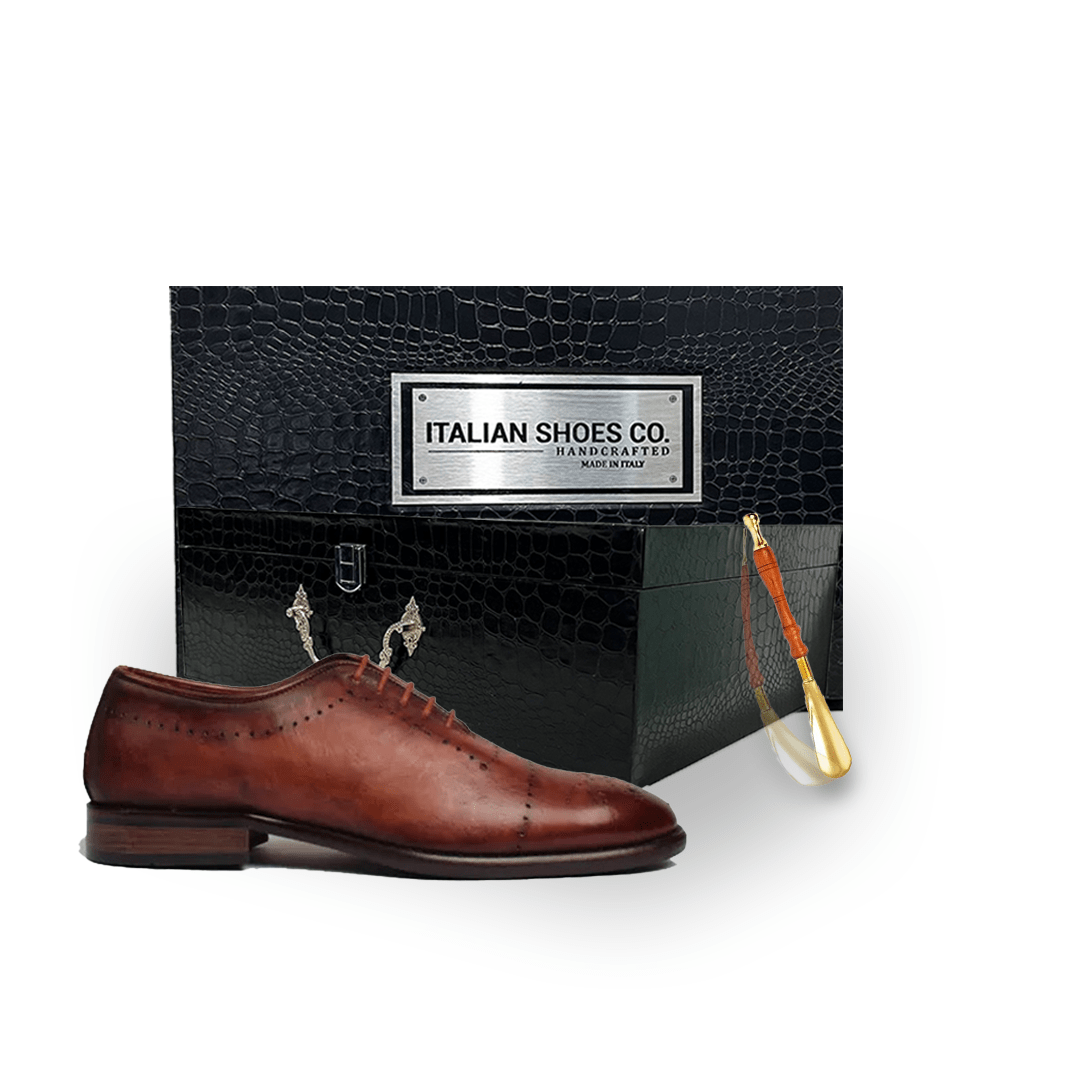 Wingtip Oxford Brown Leather Hand crafted Shoes