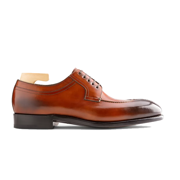 Derby Blucher Brown Leather Luxury Shoes India 598