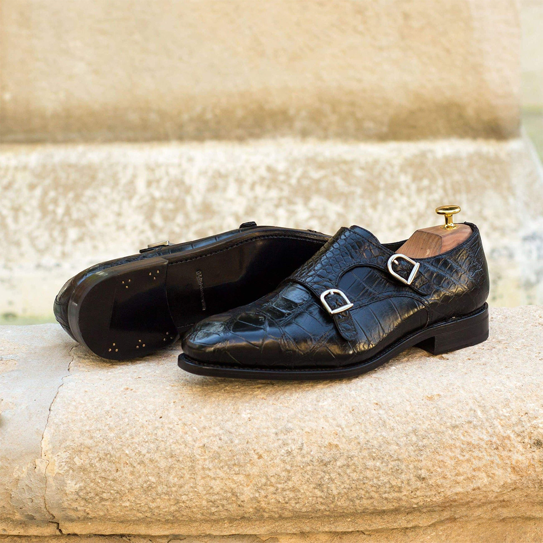 Zenith Zest Monkstrap Shoe Black