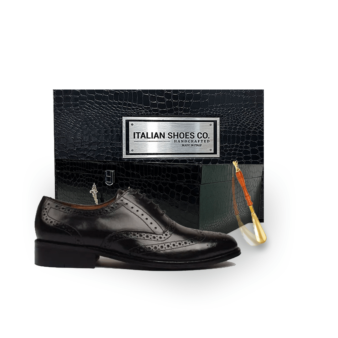 Wingtip Oxford Brogue Matt Black Shoes