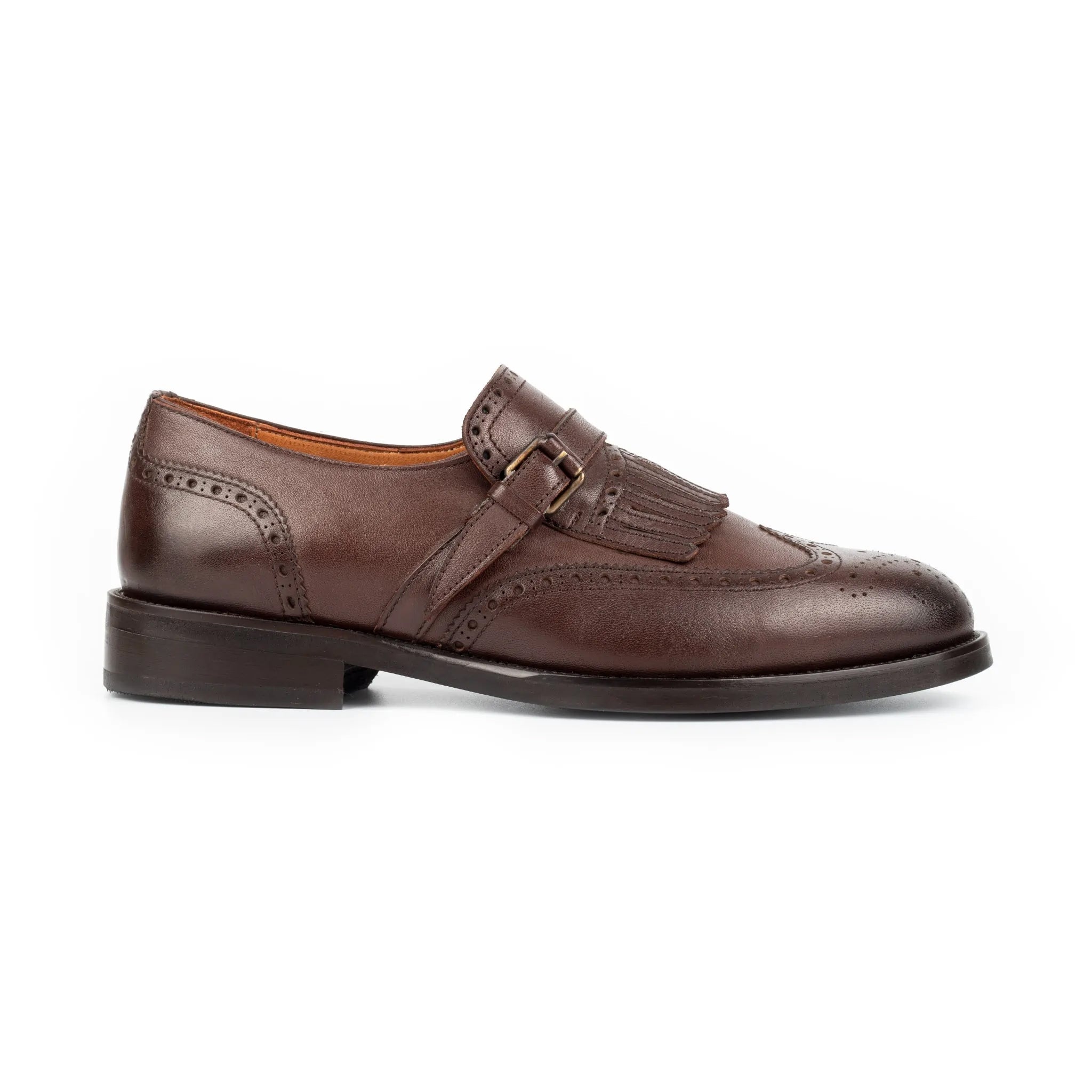 Chestnut Single Monk Strap Men's Shoes
