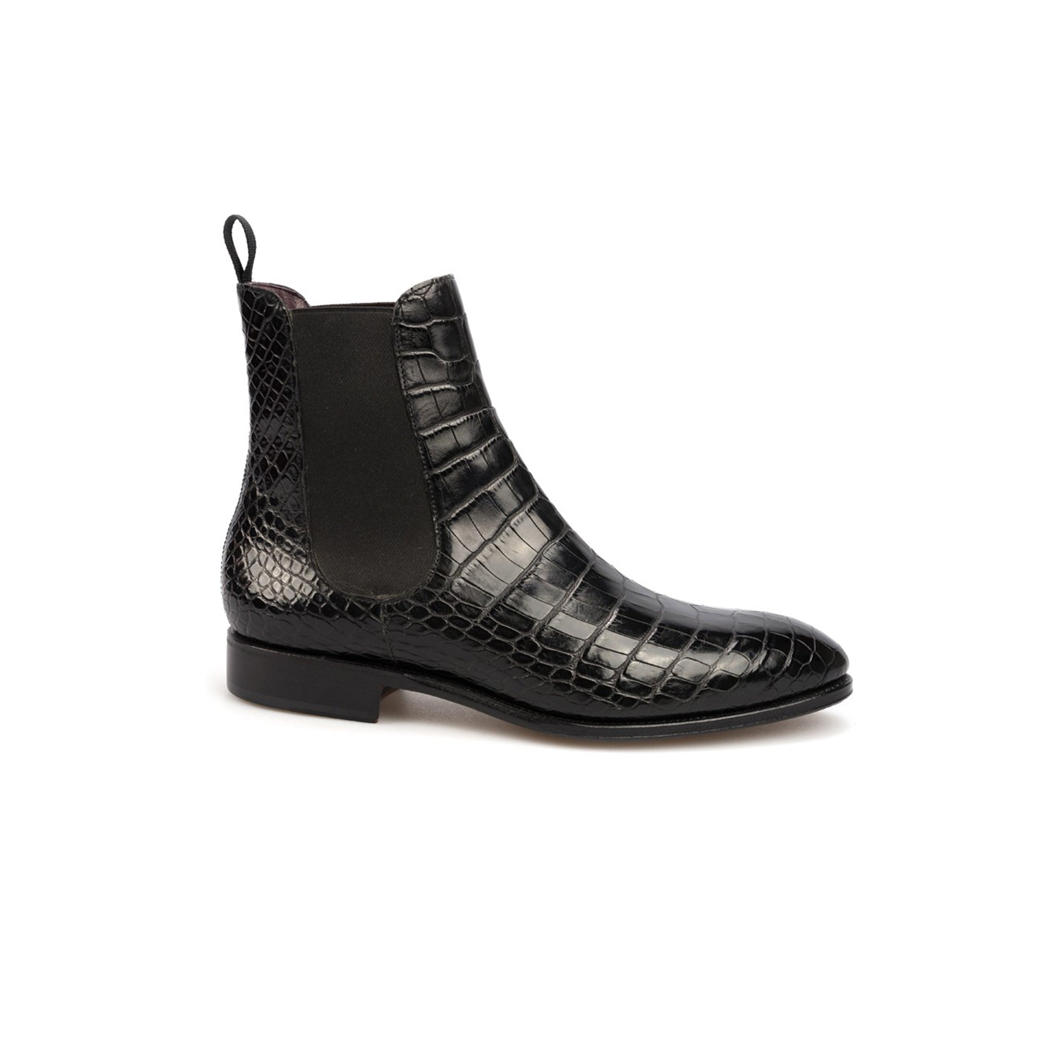 Croco Print High Ankle Boots